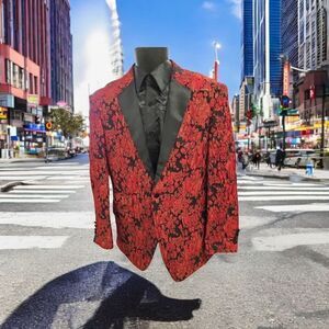 MENS INSOMNIA RED, BLACK, GOLD SPARKLY ALL OVER PATTERN.